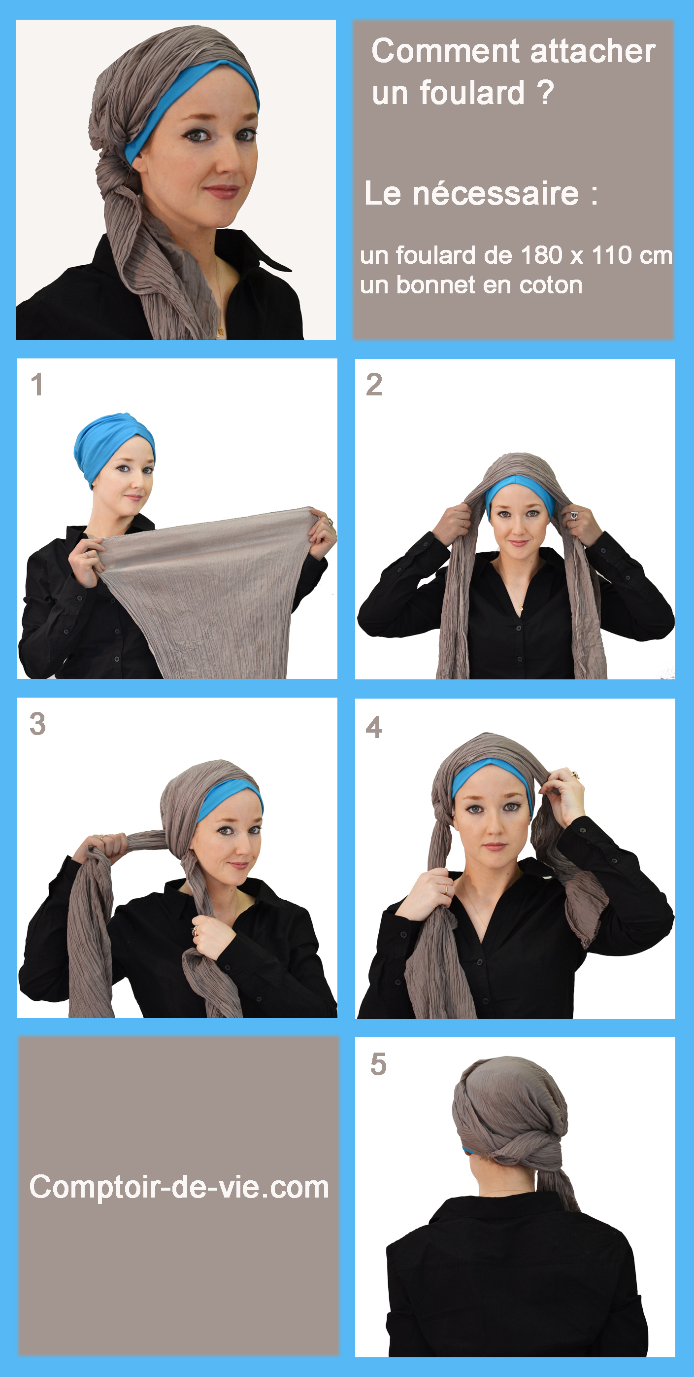 Comment attacher un foulard - façon turban &quotgraphique&quot ?