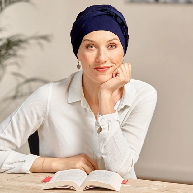 Lot De 3 Turbans Pour Femme Chimio - Taille 56-58 Cm - Tissu Polyester Doux - Couleurs Noir, Gris Foncé, Bleu - Idéal été Et Protection Cheveux