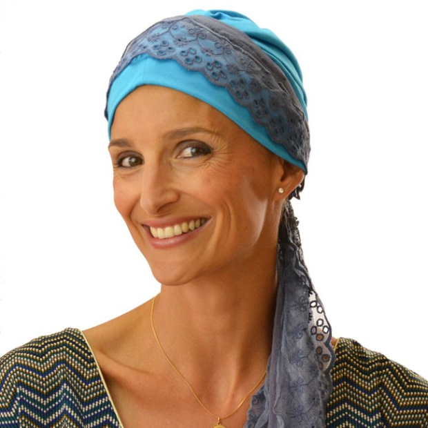 Bandeau en dentelle Merida - Bleu fonc&eacute; - Comptoir-de-vie.com