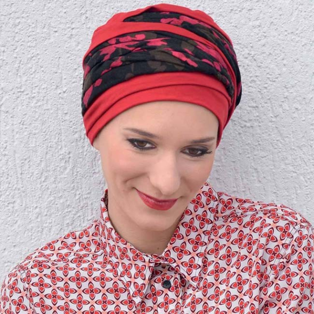 Turban Doris rouge/noir - MM Paris