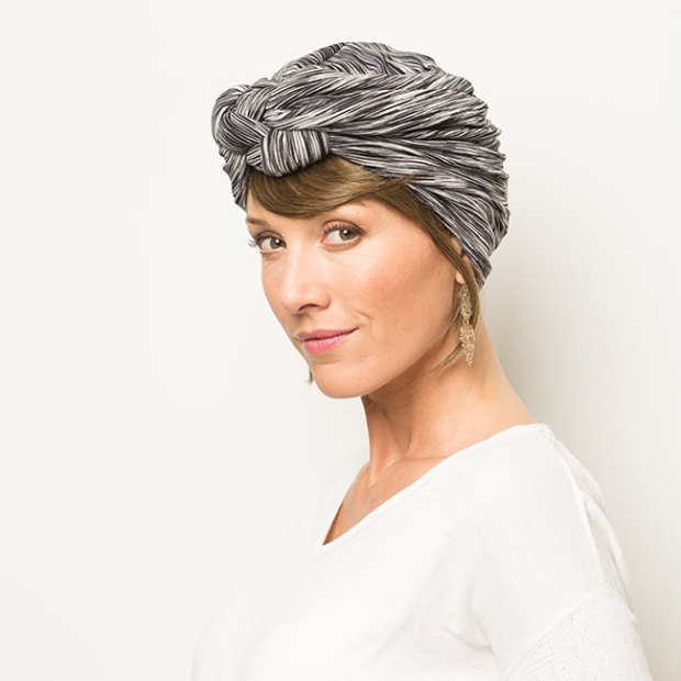Turban Sonia noir et blanc Comptoir de Vie