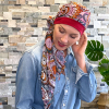 Achat foulard chimio pr&eacute;form&eacute; coton Ughet Spirale MM Paris pour femme &ndash; foulard cancer au meilleur prix