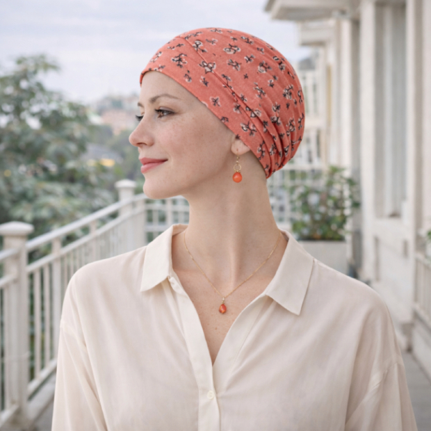 Turban Ad&egrave;le P&ecirc;che | Chimioth&eacute;rapie & Alop&eacute;cie &ndash; Comptoir de Vie