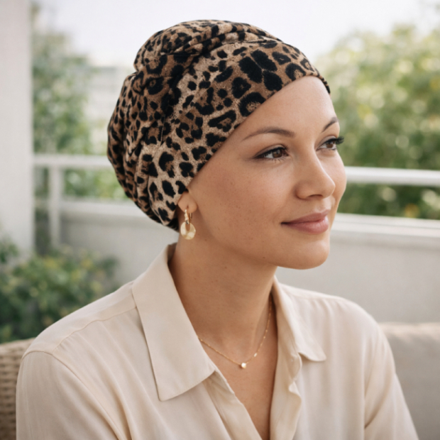 Turban Ad&egrave;le Panth&egrave;re Bambou | Femme Chimio &ndash; Comptoir de Vie
