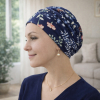 Turban Ad&egrave;le Jardin bleu | Chimioth&eacute;rapie & Alop&eacute;cie - Comptoir Vie