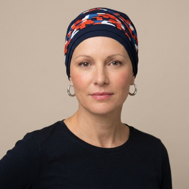 Turban Doris Cosmos Bleu Marine en bambou - MM Paris