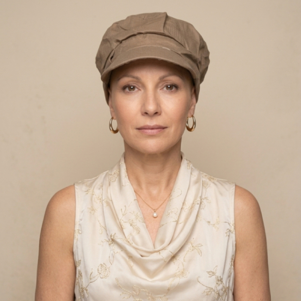 Casquette Gavroche Lin Taupe - MM Paris