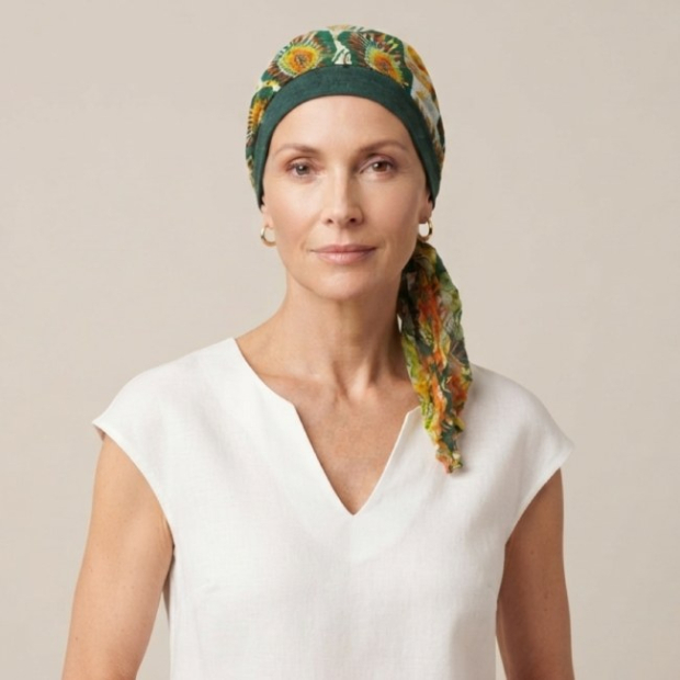 Foulard en coton Ughet Vert- Comptoir de Vie