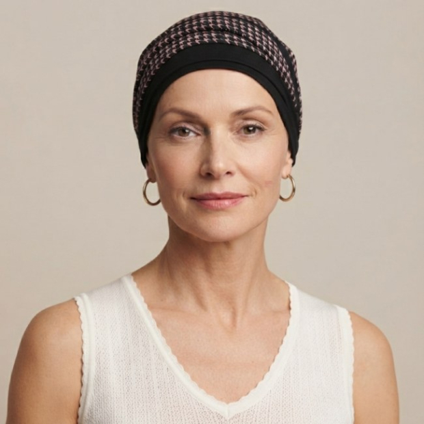 Turban Doris Noir/Rose en bambou - MM Paris