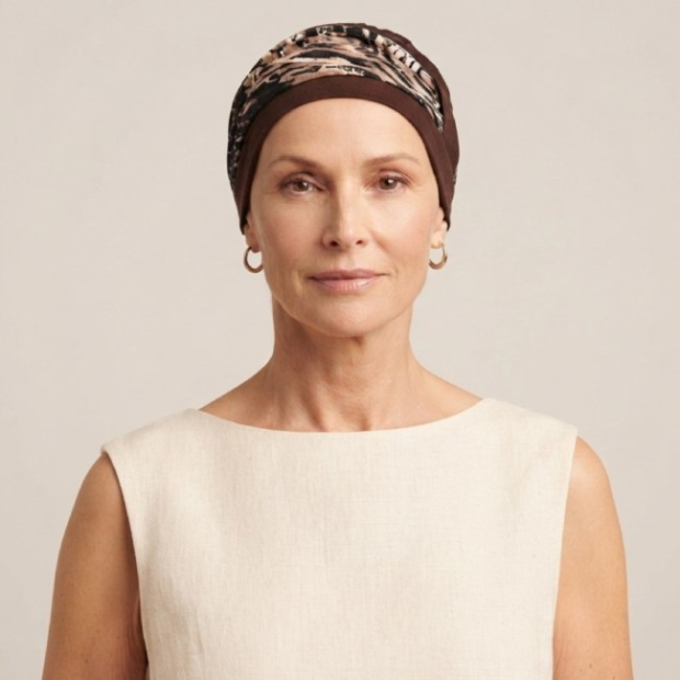 Turban Lys Marron Alop&eacute;cie Chimio | Comptoir de Vie