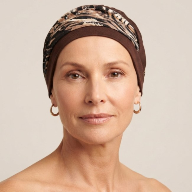 Turban Lys Marron Alop&eacute;cie Chimio | Comptoir de Vie