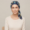 Foulard en coton Ughet Fleur bleu marine - Comptoir de Vie