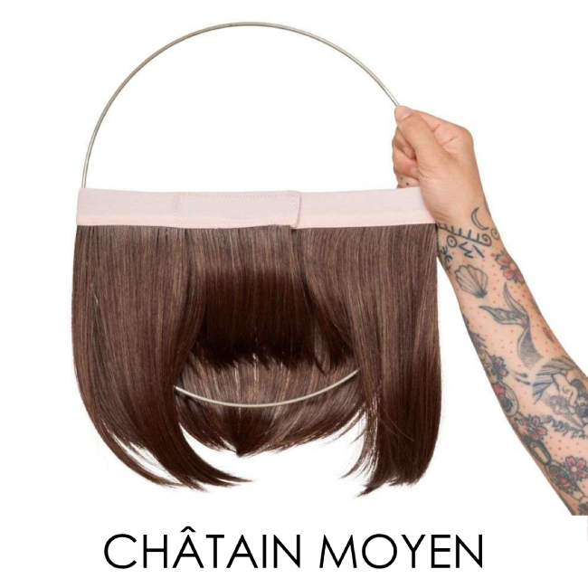 Couronne avec frange Lou ch&acirc;tain moyen | Comptoir de Vie