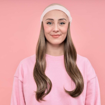 Frange Reverse XL wavy Rosa - Blond dor&eacute; fonc&eacute; - Les Franjynes