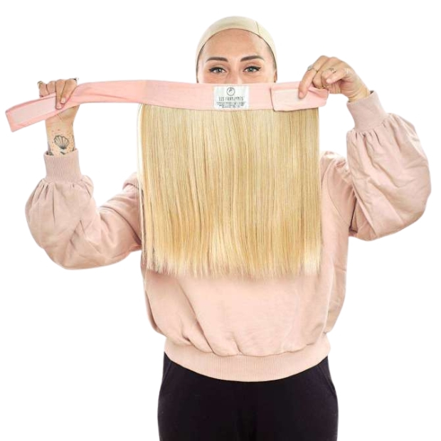 Couronne de cheveux mi-longue blond dor&eacute; | Comptoir de Vie