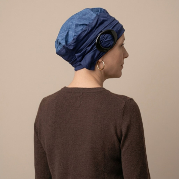 Turban pr&eacute;form&eacute; Jules Bleu denim - MM Paris
