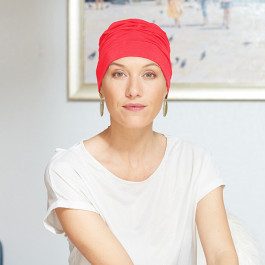 Foulard turban chimio bandeau pirate au féminin rouge et rouge à pois bancs