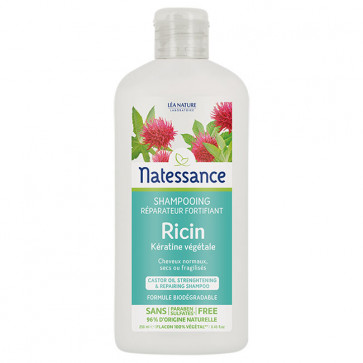 Shampoing réparateur fortifiant ricin / kératine végétale - Natessance
