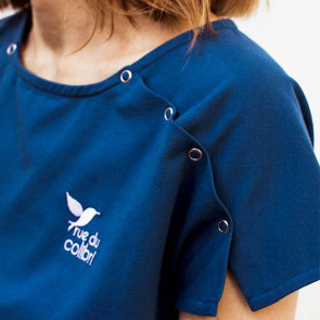 Calinea T-shirt manches courtes spécial chimio Cobalt - Rue du Colibri