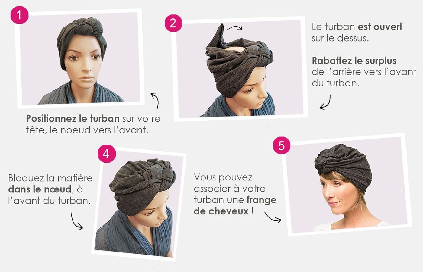 Instructions de nouage d'un turban